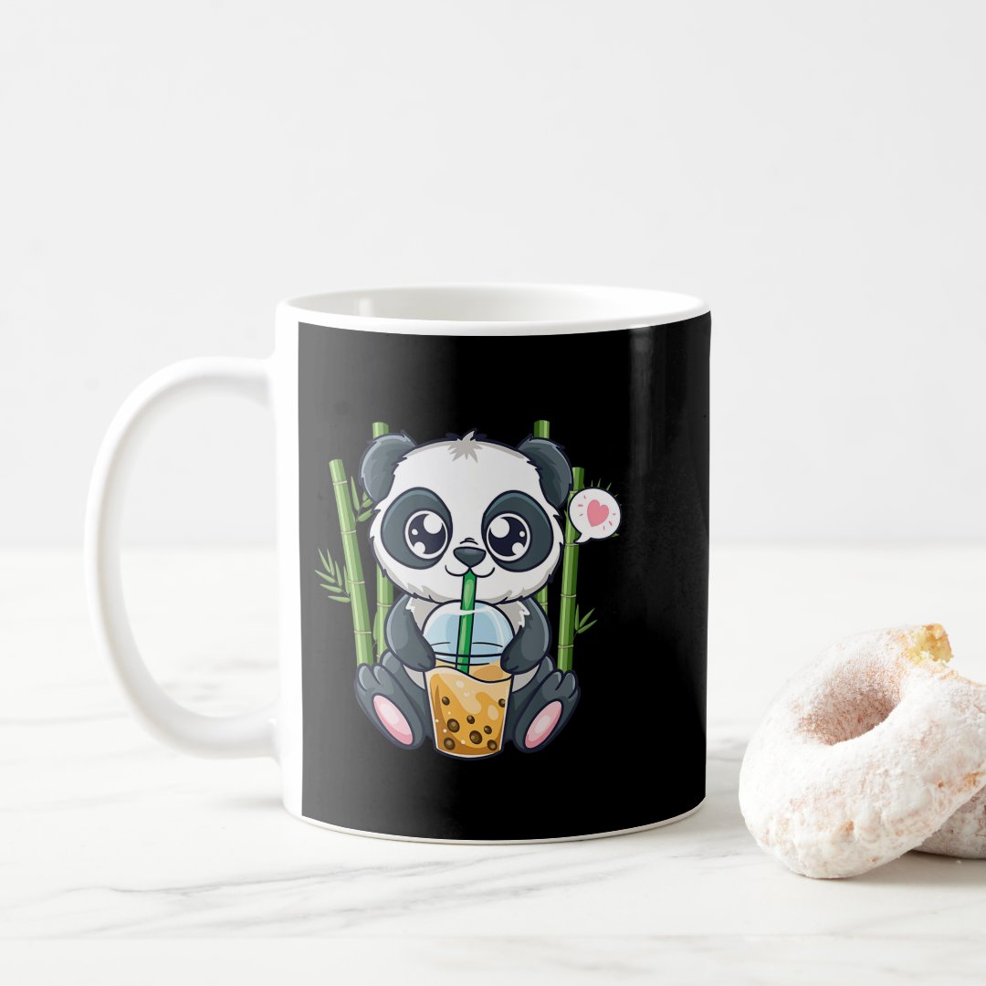 Cute Panda Kawaii Anime Otaku Japanese Bubble Boba Coffee Mug Anime Kupa Bardak Modern Anime Baskılı Kupa