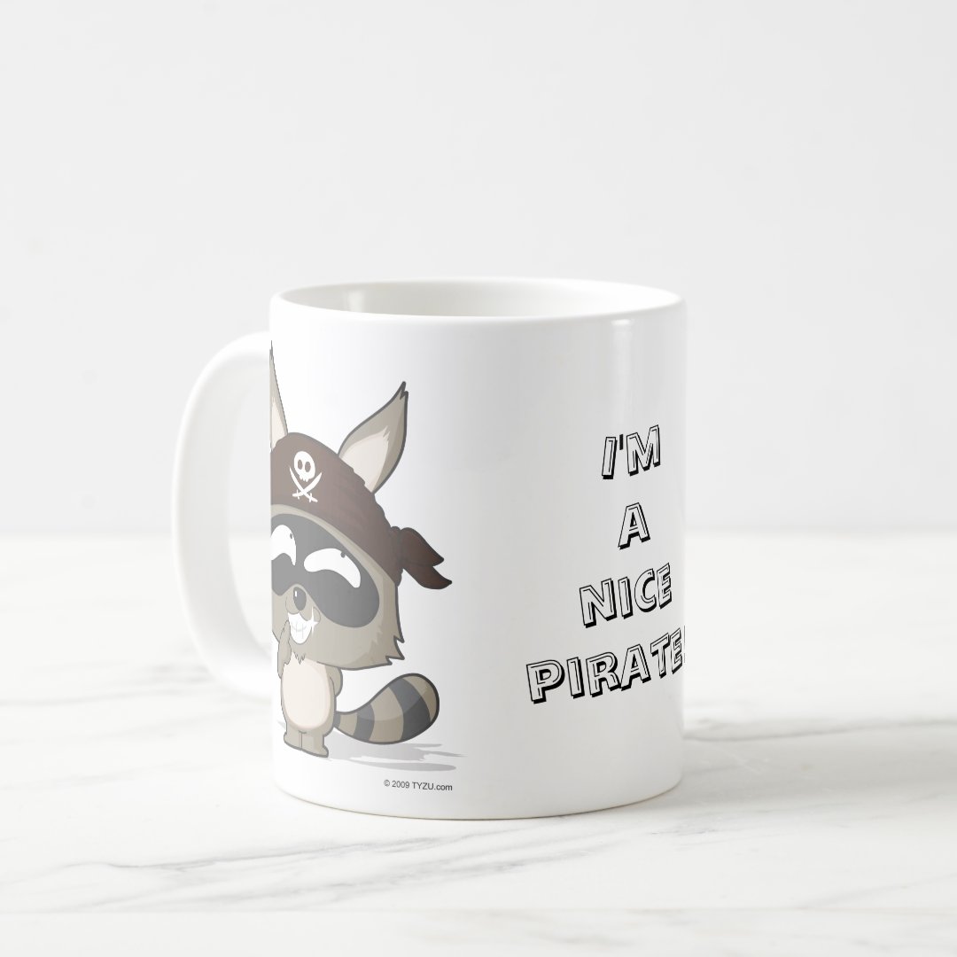 Cute pirate racoon anime cartoon kawaii funny mug Anime Kupa Bardak Modern Anime Baskılı Kupa