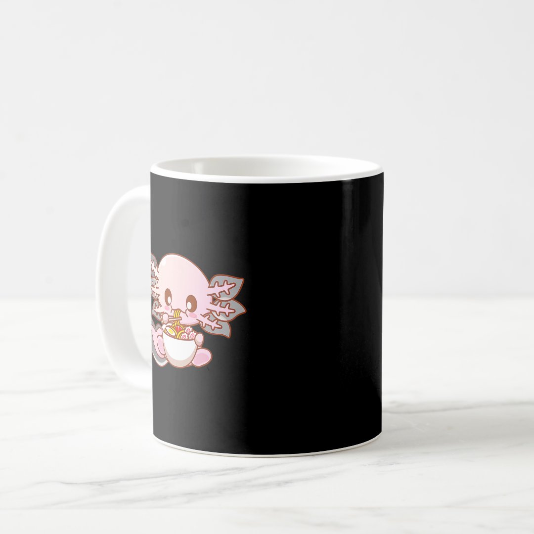 Cute Ramen Axolotl Kawaii Anime Japanese Food Girl Coffee Mug Anime Kupa Bardak Modern Anime Baskılı Kupa