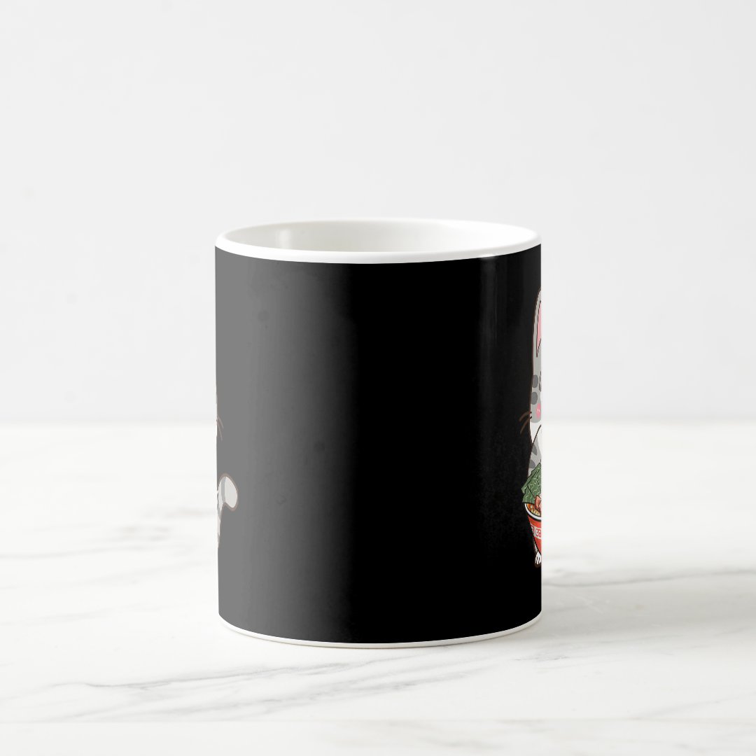Cute Ramen Cat Kawaii Anime Japanese Food Boy Girl Coffee Mug Anime Kupa Bardak Modern Anime Baskılı Kupa