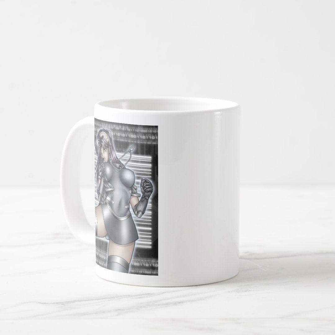 Cyber Anime Girl Coffee Mug Anime Kupa Bardak Modern Anime Baskılı Kupa