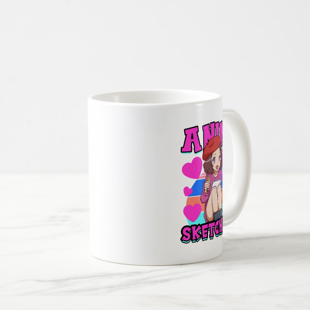 Easily distracted by anime and sketching kawaii an coffee mug Anime Kupa Bardak Modern Anime Baskılı Kupa