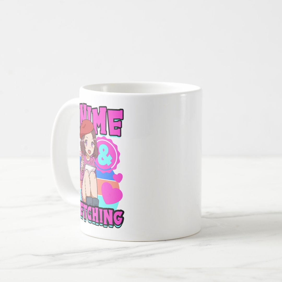 Easily distracted by anime and sketching kawaii an coffee mug Anime Kupa Bardak Modern Anime Baskılı Kupa