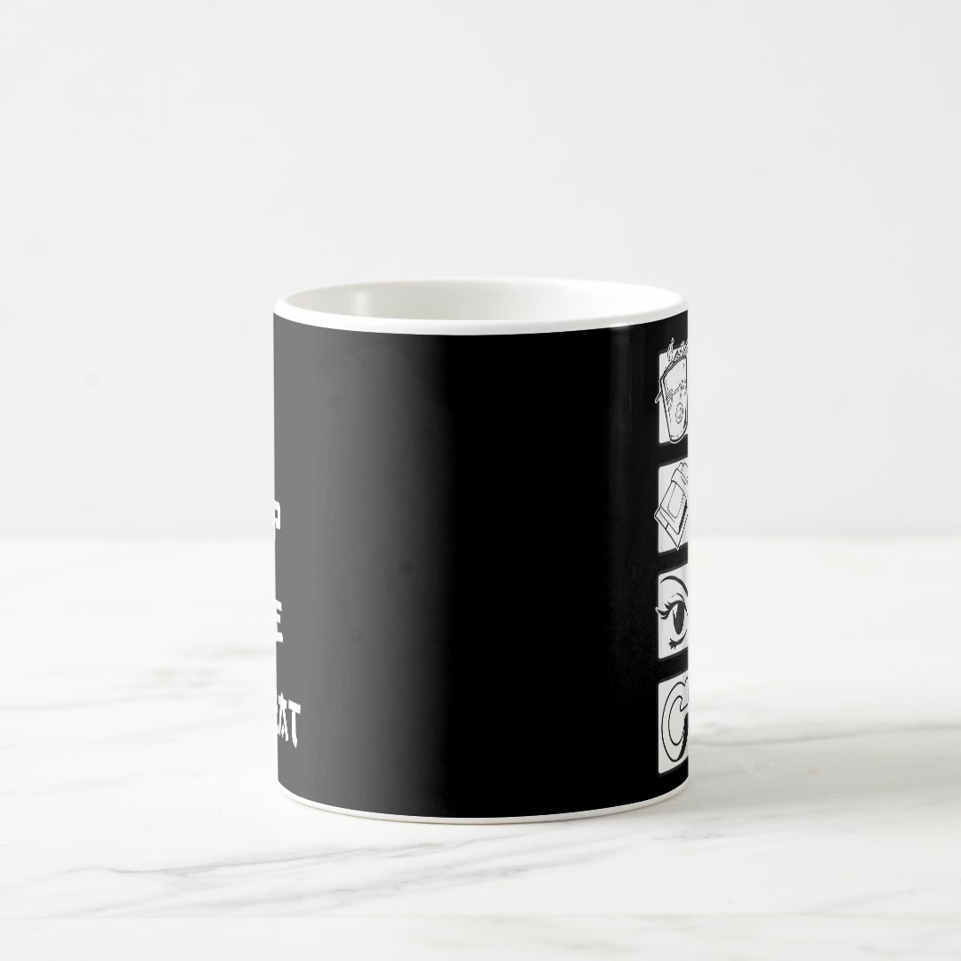 Eat Sleep Anime Repea, Funny Japanese Manga Gift T Coffee Mug Anime Kupa Bardak Modern Anime Baskılı Kupa