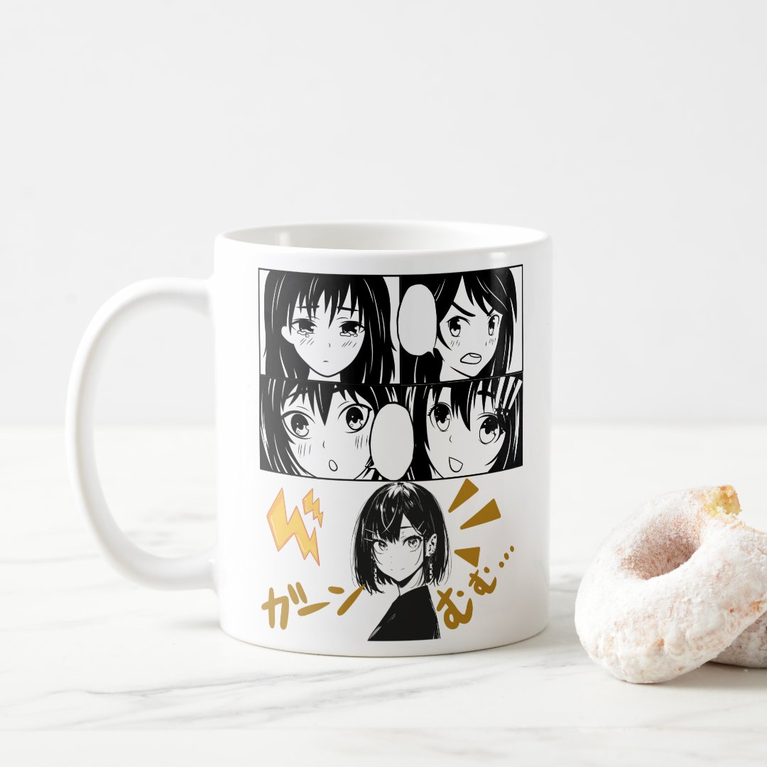 Emotional Anime grids. No BG Coffee Mug Anime Kupa Bardak Modern Anime Baskılı Kupa