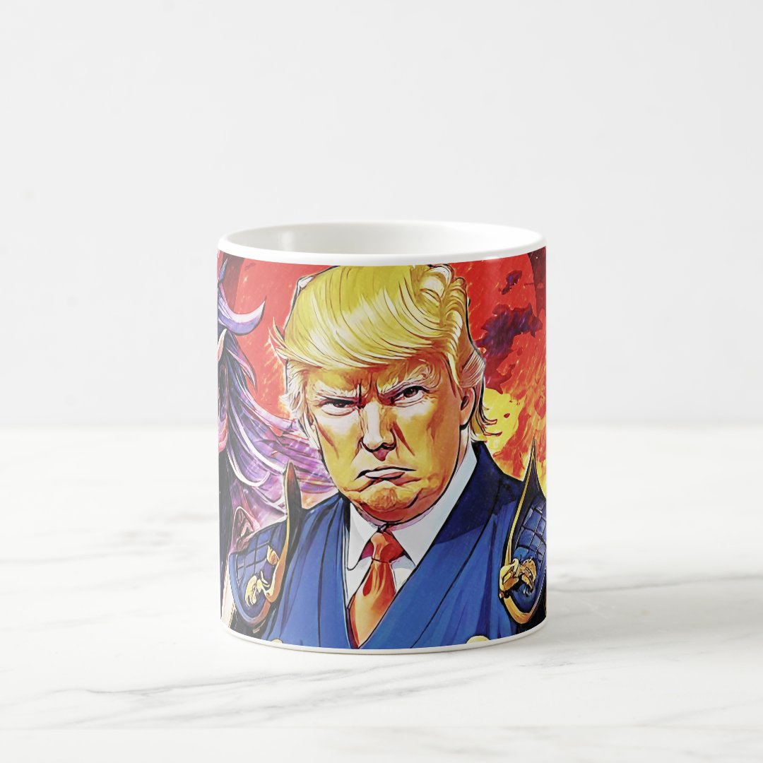 Epic Trump Samurai Anime Coffee Mug Anime Kupa Bardak Modern Anime Baskılı Kupa