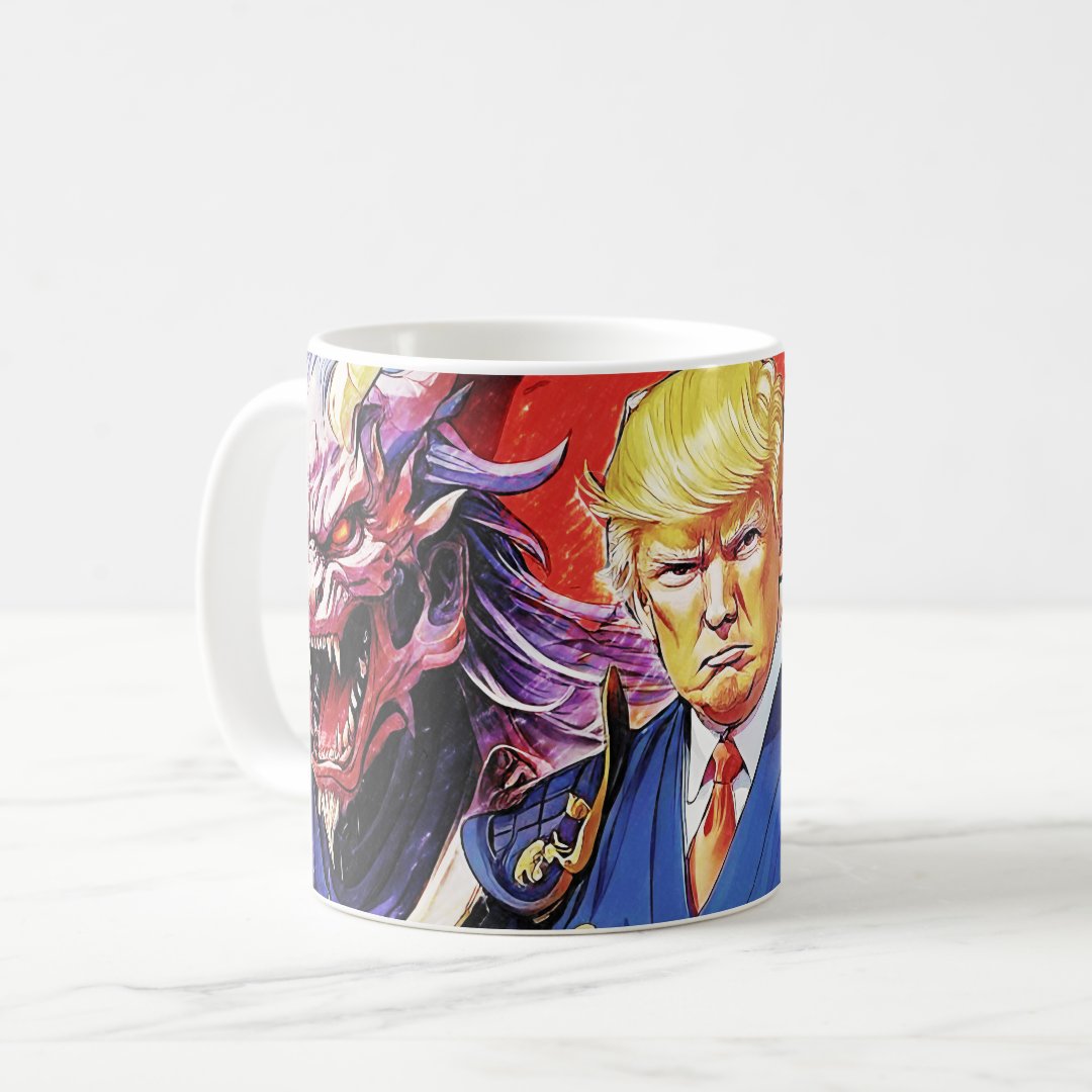 Epic Trump Samurai Anime Coffee Mug Anime Kupa Bardak Modern Anime Baskılı Kupa