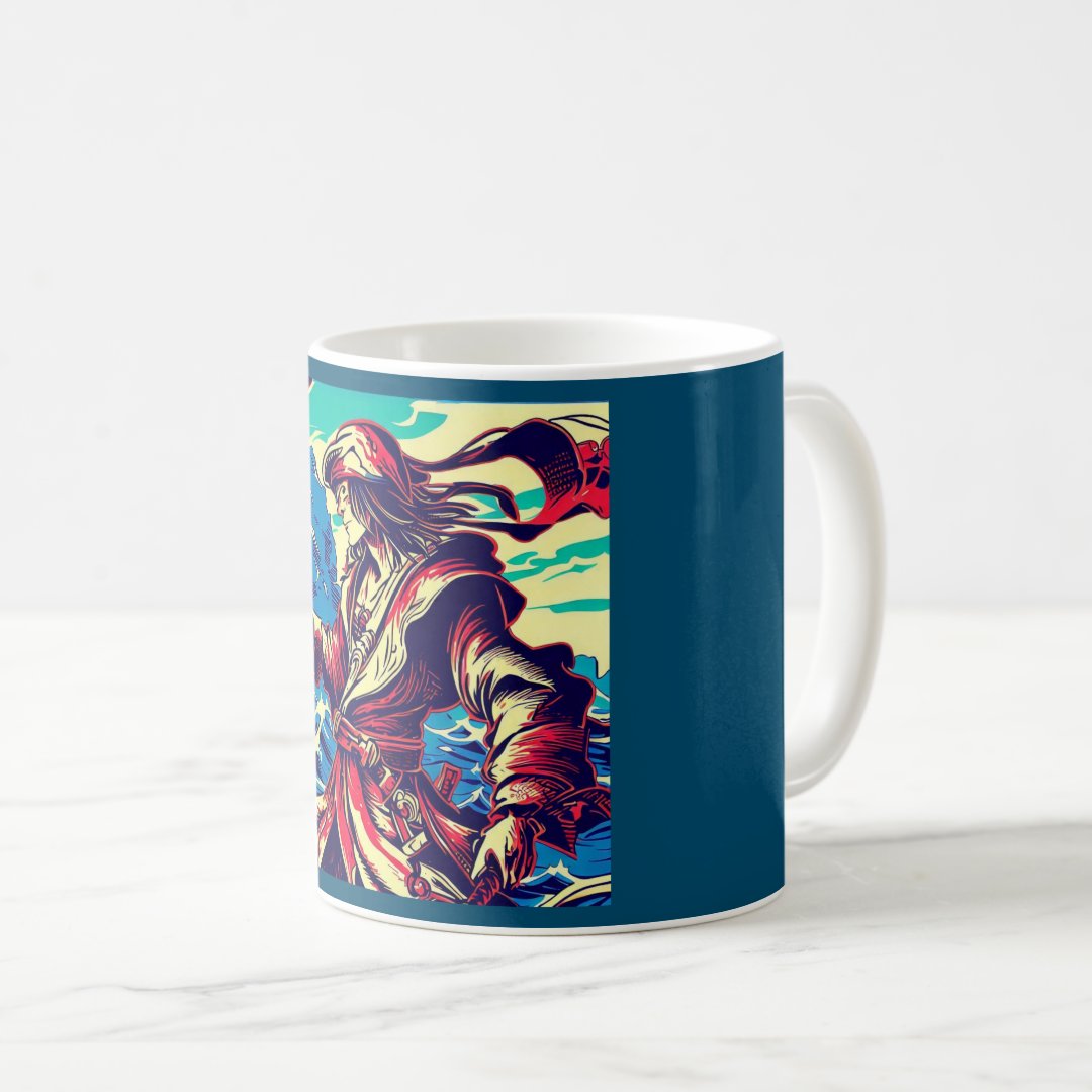 Fantasy Pirate Anime - Woodcut 2 Coffee Mug Anime Kupa Bardak Modern Anime Baskılı Kupa