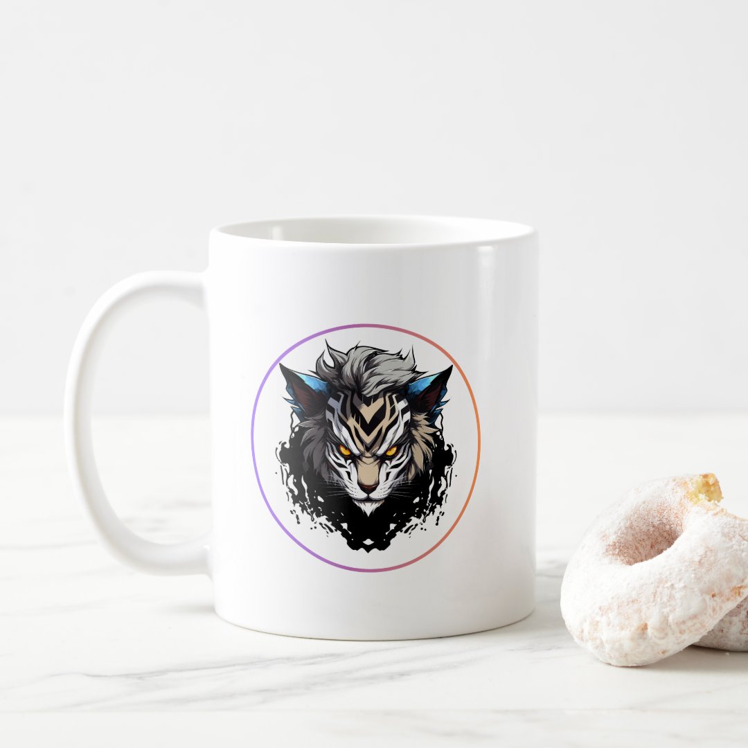 Fierce Tiger Anime Coffee Mug Anime Kupa Bardak Modern Anime Baskılı Kupa