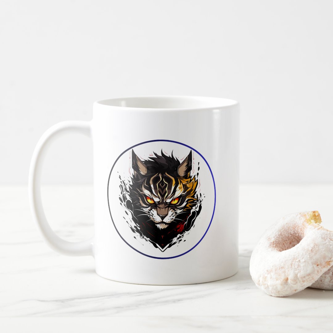 Fierce Tiger Anime Coffee Mug Anime Kupa Bardak Modern Anime Baskılı Kupa