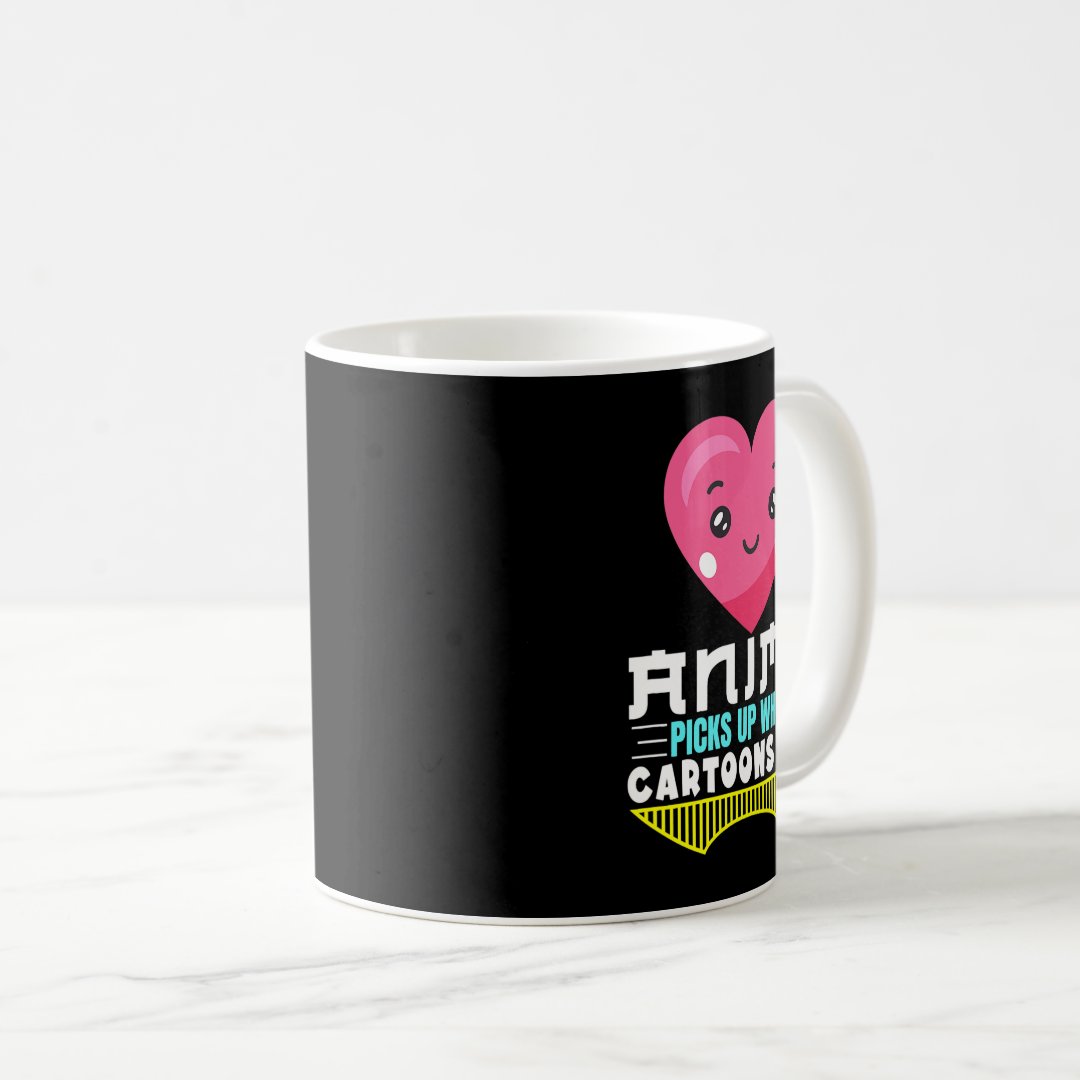 Funny Anime Quote Anime Picks Up Where Cartoons Le Coffee Mug Anime Kupa Bardak Modern Anime Baskılı Kupa