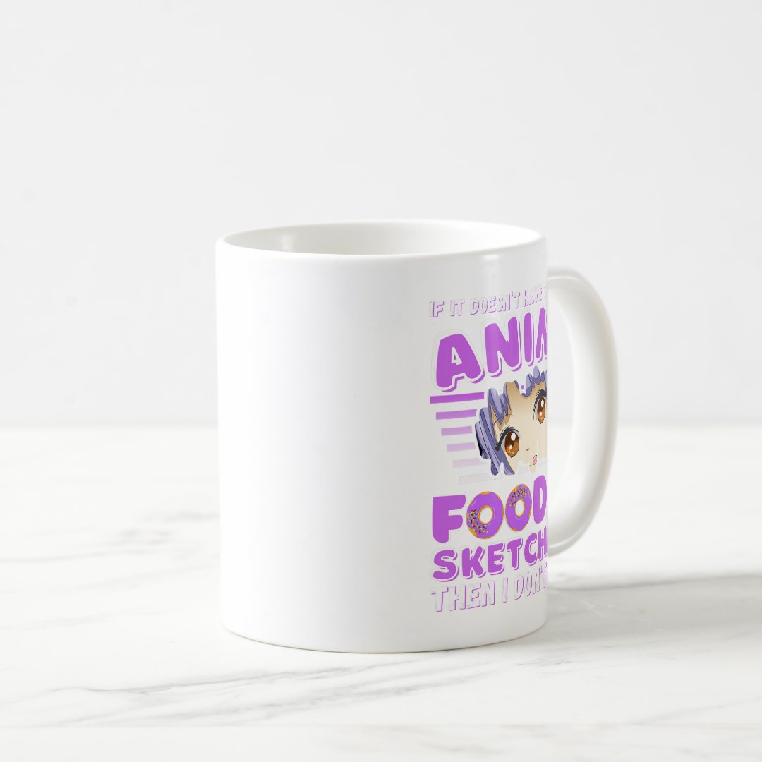 Funny Anime sketching drawing food lover anime gir Coffee Mug Anime Kupa Bardak Modern Anime Baskılı Kupa