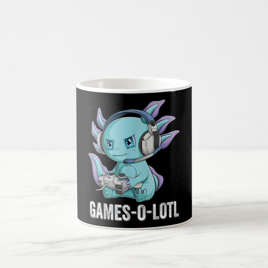 Gamesolotl Axolotl Video Gamer Kawaii Anime boys Coffee Mug Anime Kupa Bardak Modern Anime Baskılı Kupa