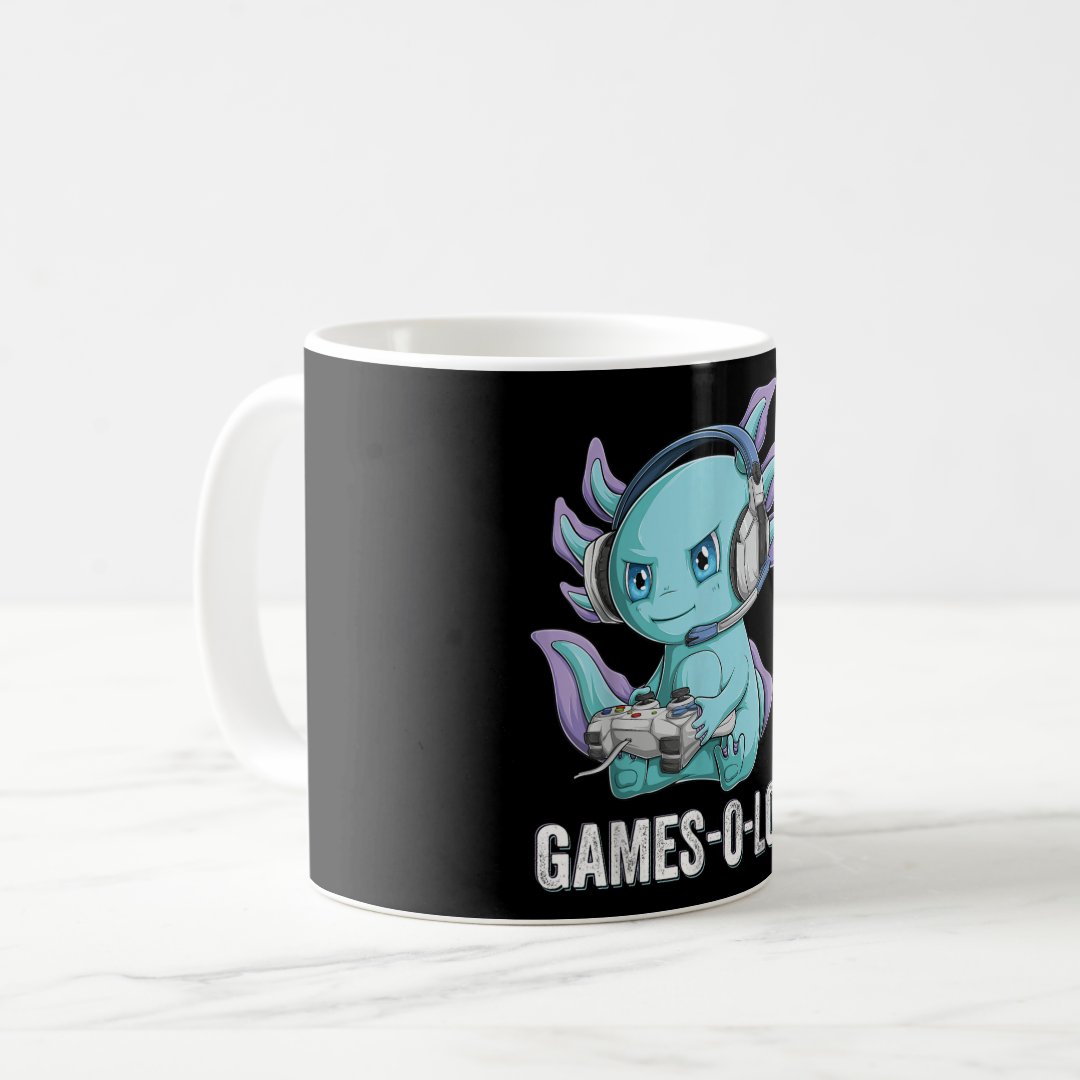 Gamesolotl Axolotl Video Gamer Kawaii Anime boys Coffee Mug Anime Kupa Bardak Modern Anime Baskılı Kupa