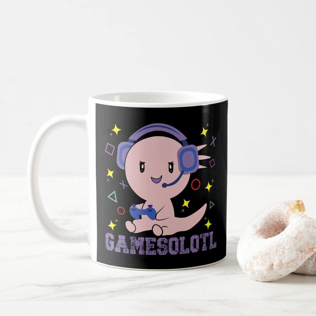 Gamesolotl Axolotl Video Gamer Kawaii Anime Boys  Coffee Mug Anime Kupa Bardak Modern Anime Baskılı Kupa