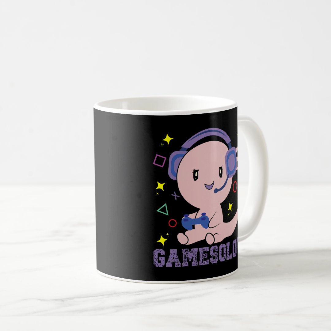 Gamesolotl Axolotl Video Gamer Kawaii Anime Boys  Coffee Mug Anime Kupa Bardak Modern Anime Baskılı Kupa