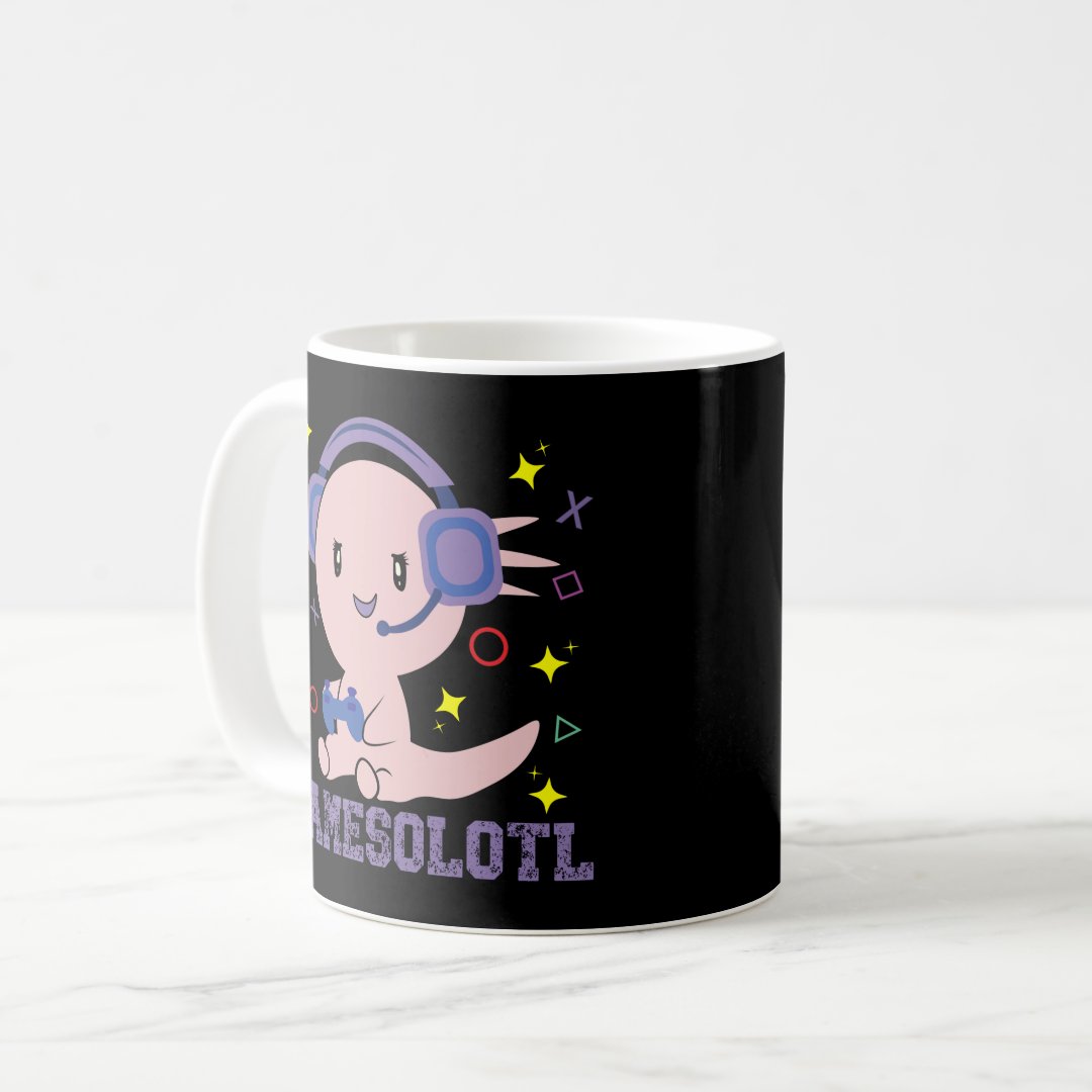 Gamesolotl Axolotl Video Gamer Kawaii Anime Boys  Coffee Mug Anime Kupa Bardak Modern Anime Baskılı Kupa