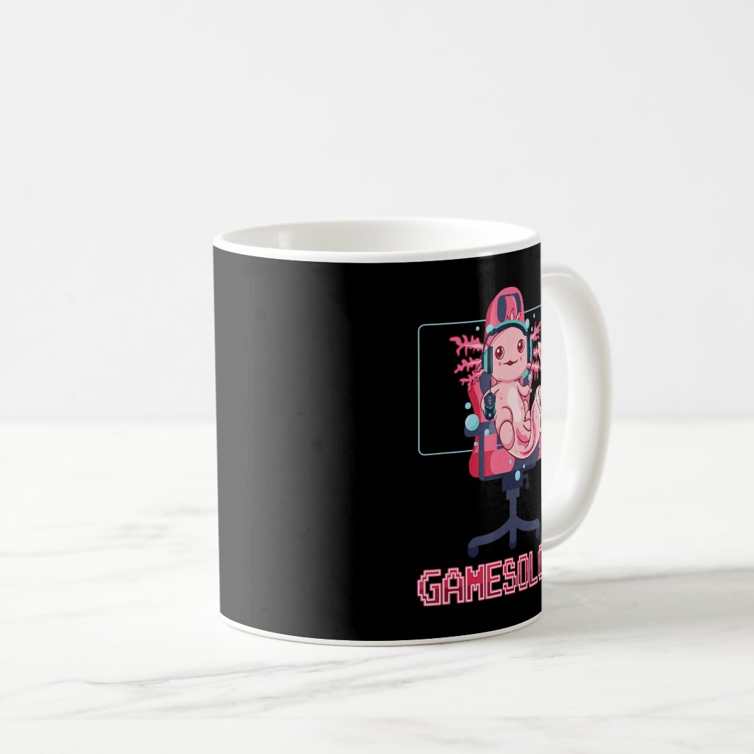 Gamesolotl Axolotl Video Gamer Kawaii Anime Gaming Coffee Mug Anime Kupa Bardak Modern Anime Baskılı Kupa