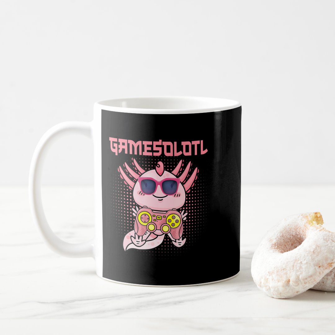Gamesolotl Axolotl Video Gamer Kawaii Anime Kids B Coffee Mug Anime Kupa Bardak Modern Anime Baskılı Kupa