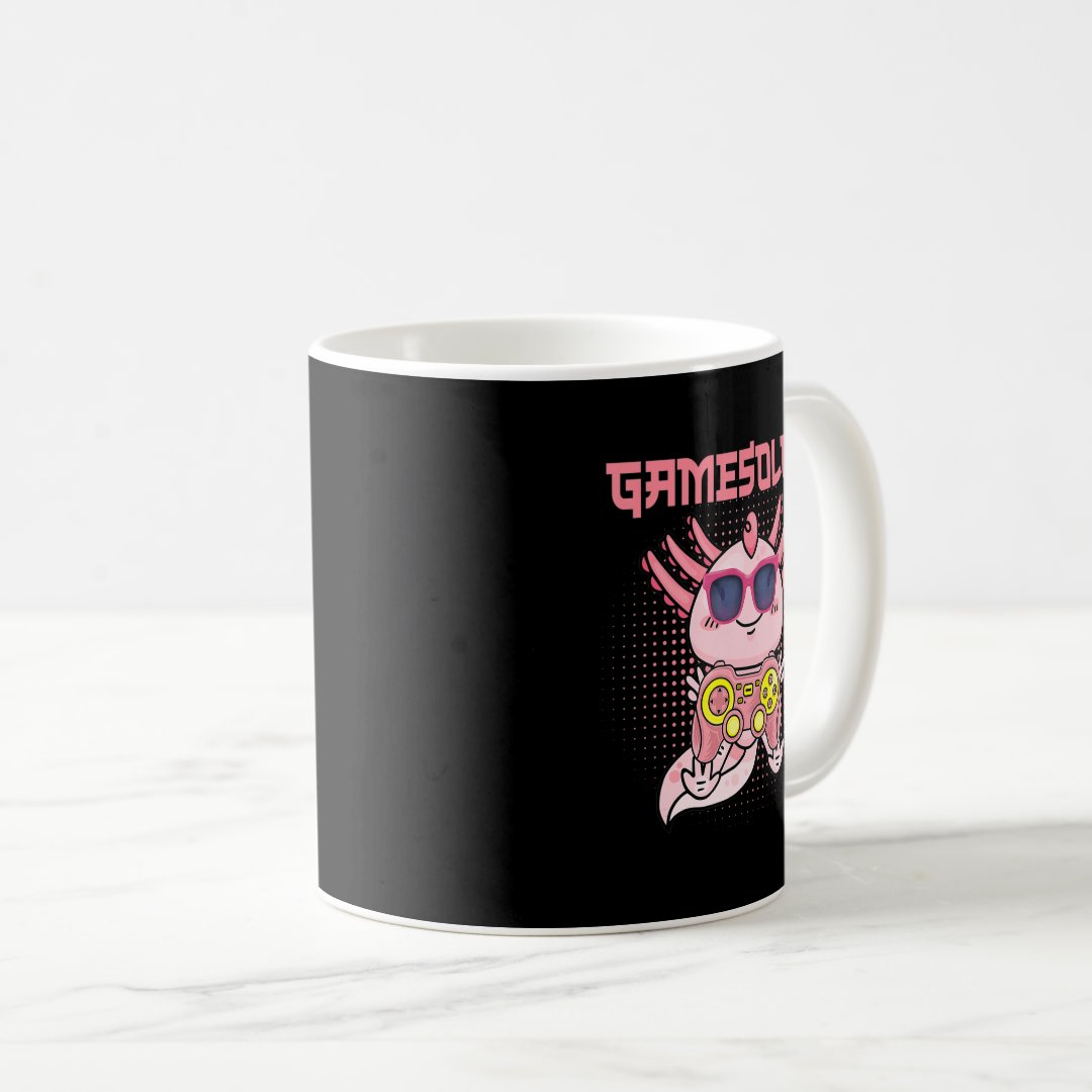 Gamesolotl Axolotl Video Gamer Kawaii Anime Kids B Coffee Mug Anime Kupa Bardak Modern Anime Baskılı Kupa