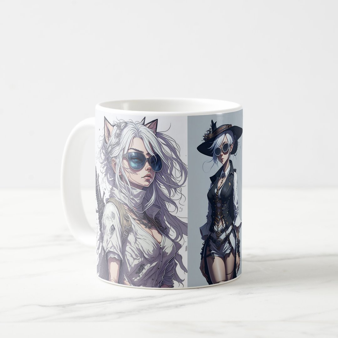 girl anime vintage  adventurer coffee mug Anime Kupa Bardak Modern Anime Baskılı Kupa