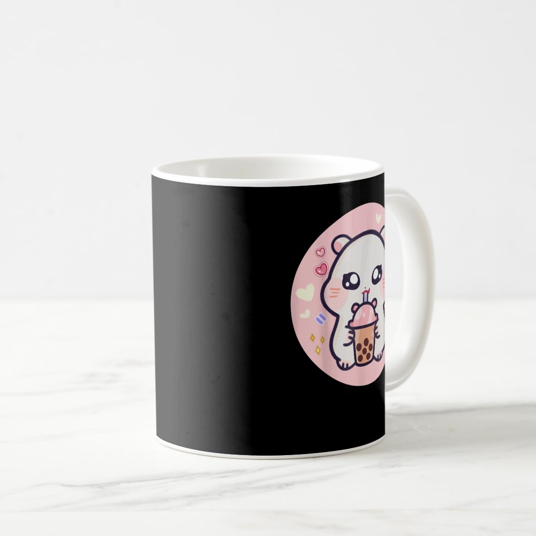 Hamster Boba Thai Milk Tea Bubble Tea Anime Kawaii Coffee Mug Anime Kupa Bardak Modern Anime Baskılı Kupa