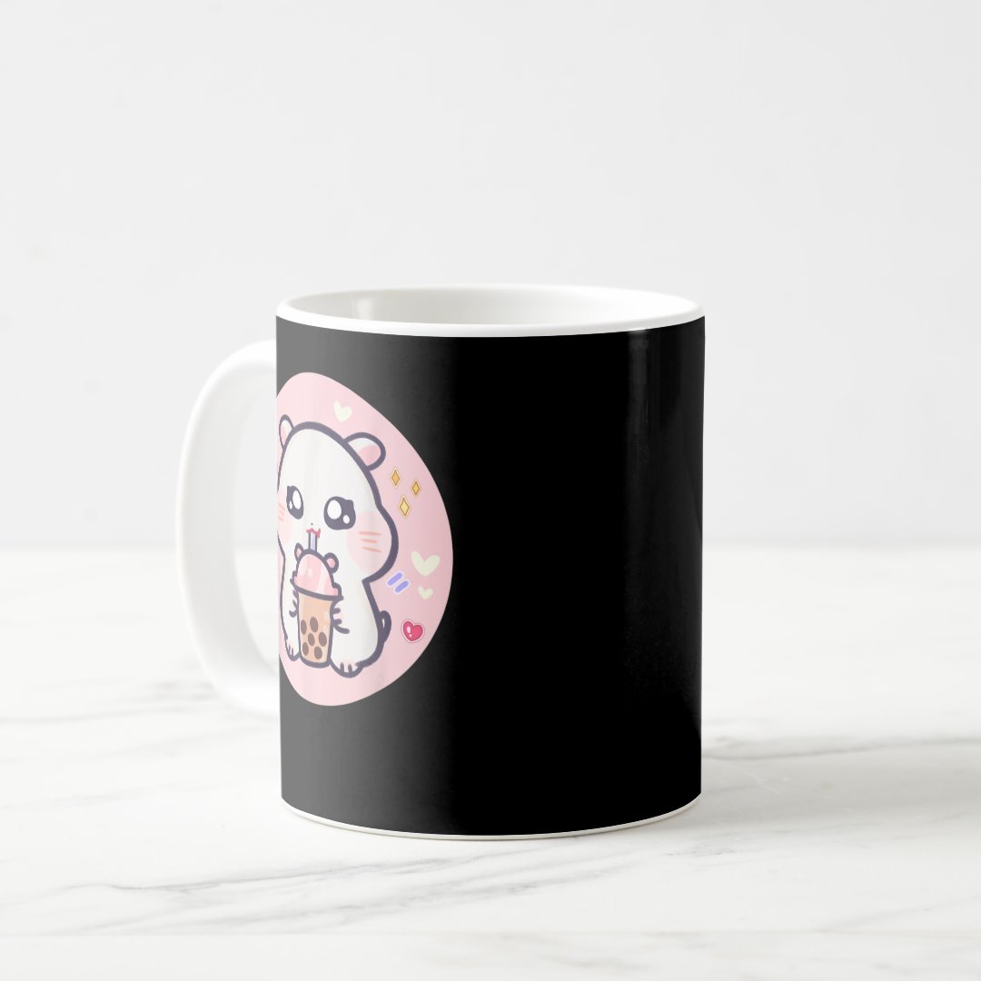 Hamster Boba Thai Milk Tea Bubble Tea Anime Kawaii Coffee Mug Anime Kupa Bardak Modern Anime Baskılı Kupa