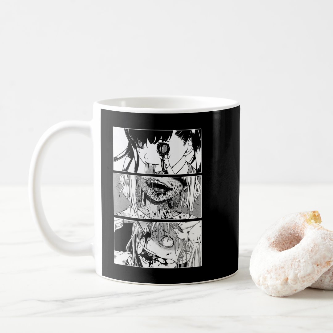 Horror Anime Girl Japanese Aesthetic Anime Otaku  Coffee Mug Anime Kupa Bardak Modern Anime Baskılı Kupa - En İyi Fiyatlarla