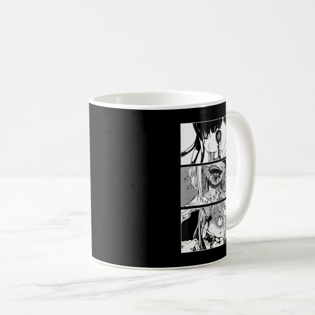 Horror Anime Girl Japanese Aesthetic Anime Otaku  Coffee Mug Anime Kupa Bardak Modern Anime Baskılı Kupa