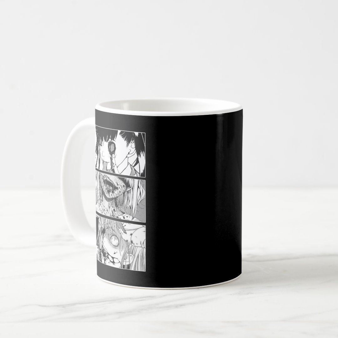 Horror Anime Girl Japanese Aesthetic Anime Otaku  Coffee Mug Anime Kupa Bardak Modern Anime Baskılı Kupa