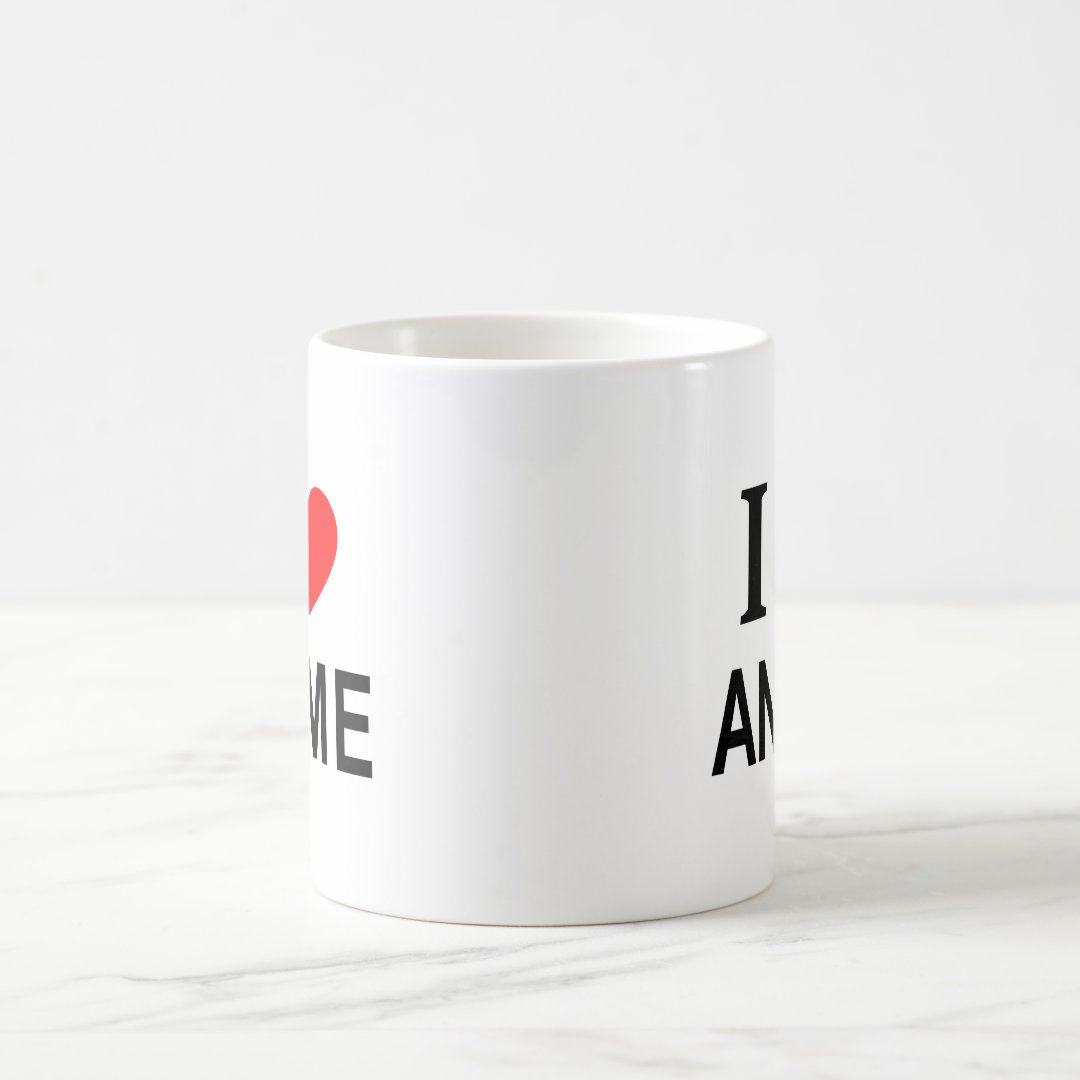 I ?? ANIME I LOVE ANIME I HEART ANIME COFFEE MUG Anime Kupa Bardak Modern Anime Baskılı Kupa