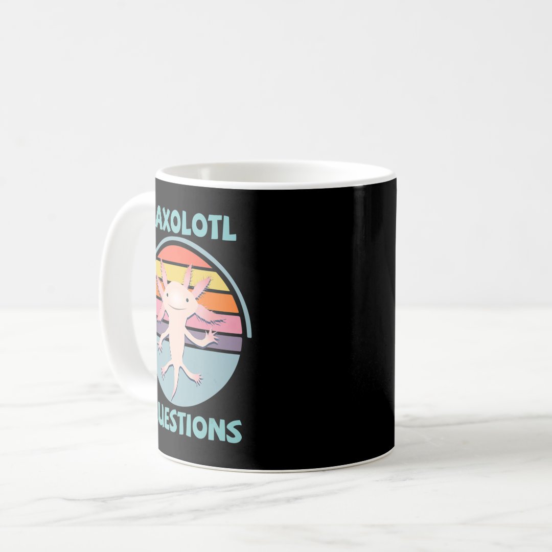 I Axolotl Questions Kawaii Anime Axolotl Gift Adul Coffee Mug Anime Kupa Bardak Modern Anime Baskılı Kupa