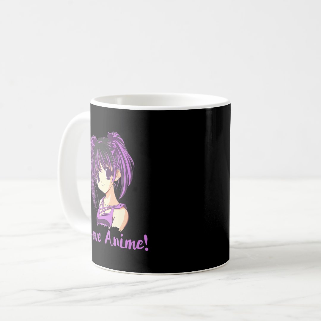 I Love Anime! Anime Girl otaku Manga  Coffee Mug Anime Kupa Bardak Modern Anime Baskılı Kupa