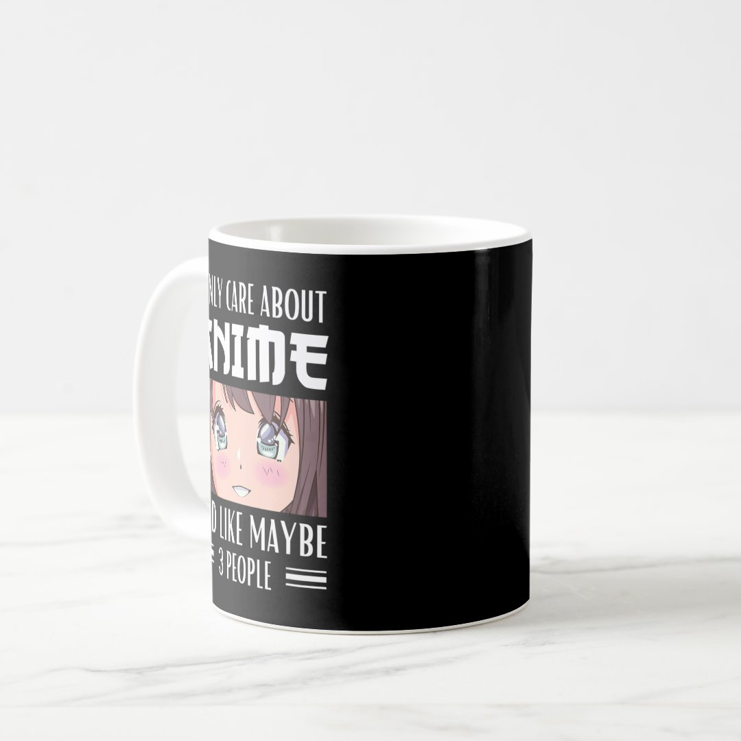 Japan Anime Girl I Only Care About Anime and Like  Coffee Mug Anime Kupa Bardak Modern Anime Baskılı Kupa