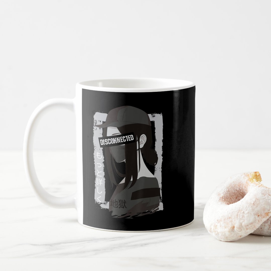 Japanese Aesthetic Vaporwave Disconnected Anime Gi Coffee Mug Anime Kupa Bardak Modern Anime Baskılı Kupa