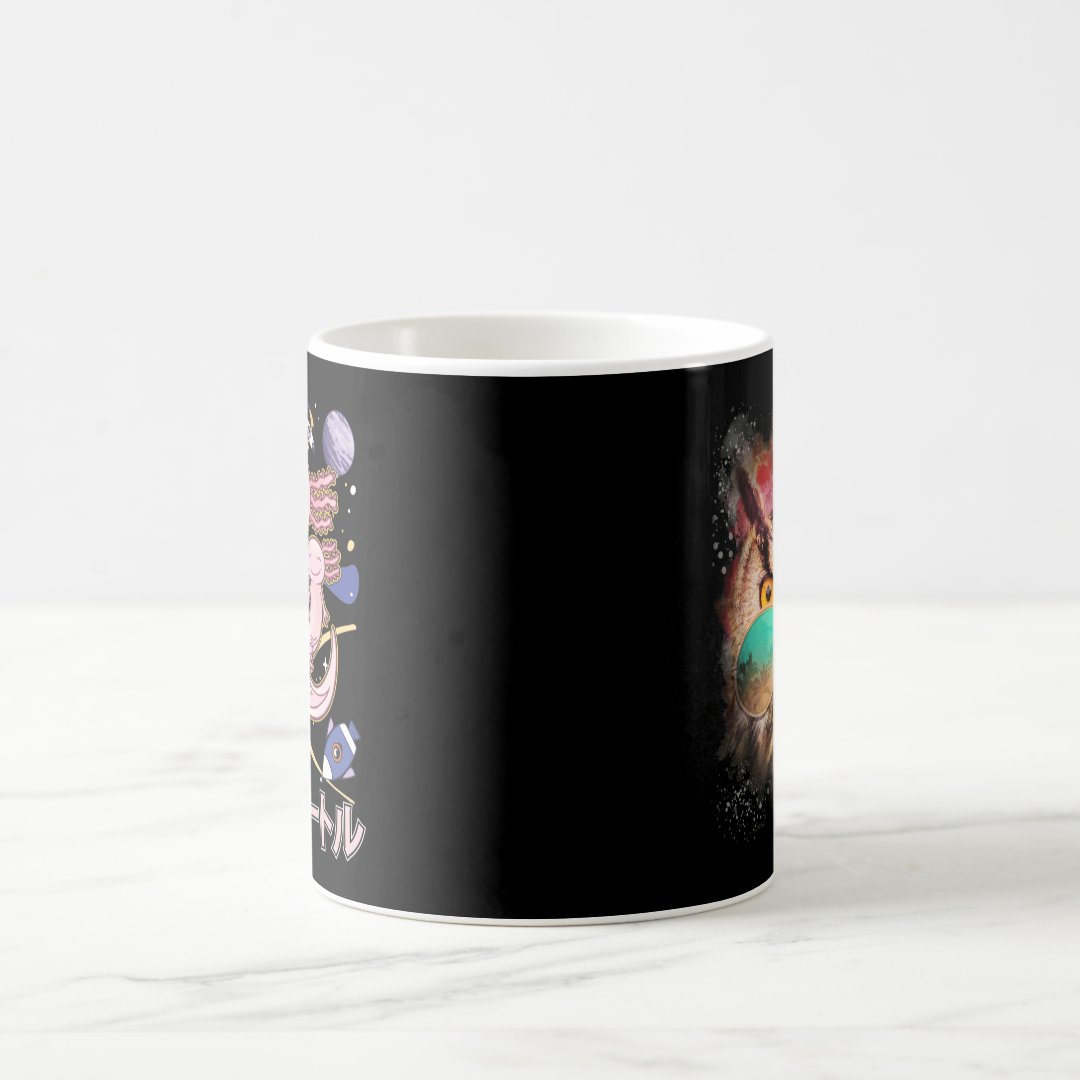 Japanese Cute Axolotl Family Galaxy Anime Coffee Mug Anime Kupa Bardak Modern Anime Baskılı Kupa