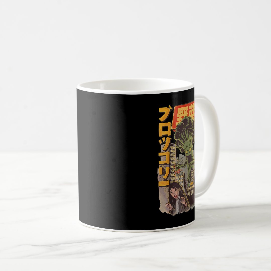 Japanese Japan Kaiju Vegetable Broccoli Anime Coffee Mug Anime Kupa Bardak Modern Anime Baskılı Kupa