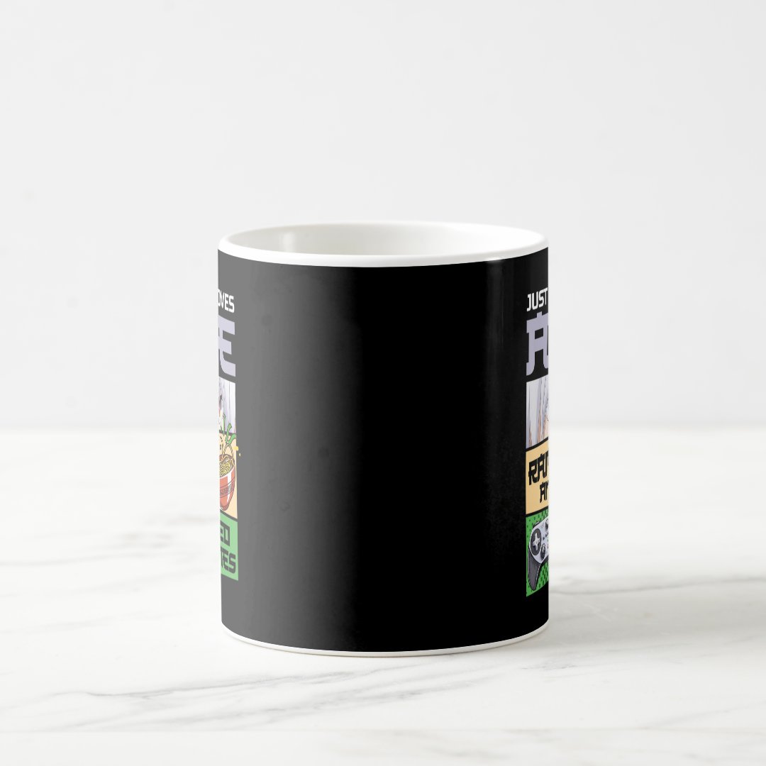 Just A Boy Who Loves Anime Ramen and Video Games G Coffee Mug Anime Kupa Bardak Modern Anime Baskılı Kupa