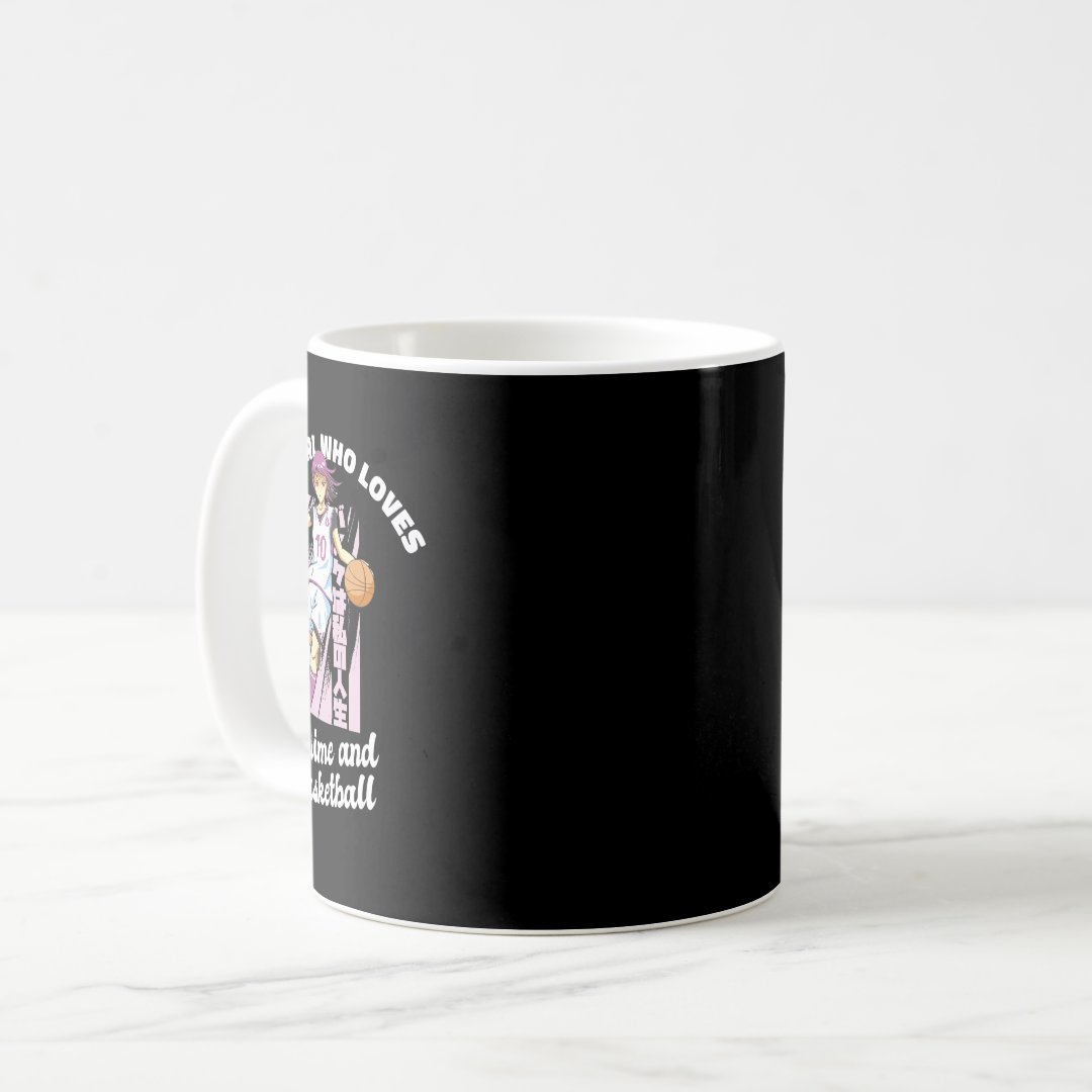 Just A Girl Who Loves Anime and Basketball Merch B Coffee Mug Anime Kupa Bardak Modern Anime Baskılı Kupa