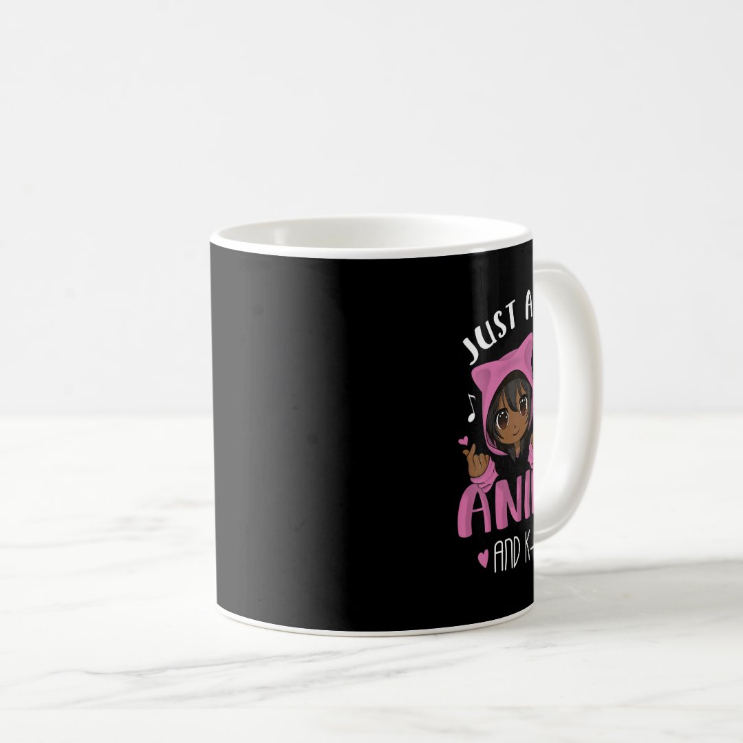 Just a girl who loves Anime and K-Pop African Amer Coffee Mug Anime Kupa Bardak Modern Anime Baskılı Kupa