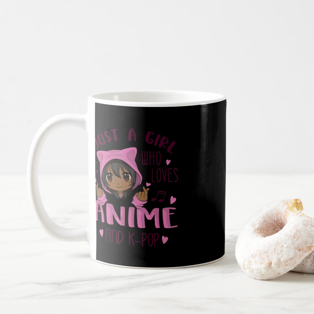 Just a girl who loves Anime and K-Pop Coffee Mug Anime Kupa Bardak Modern Anime Baskılı Kupa - En İyi Fiyatlarla