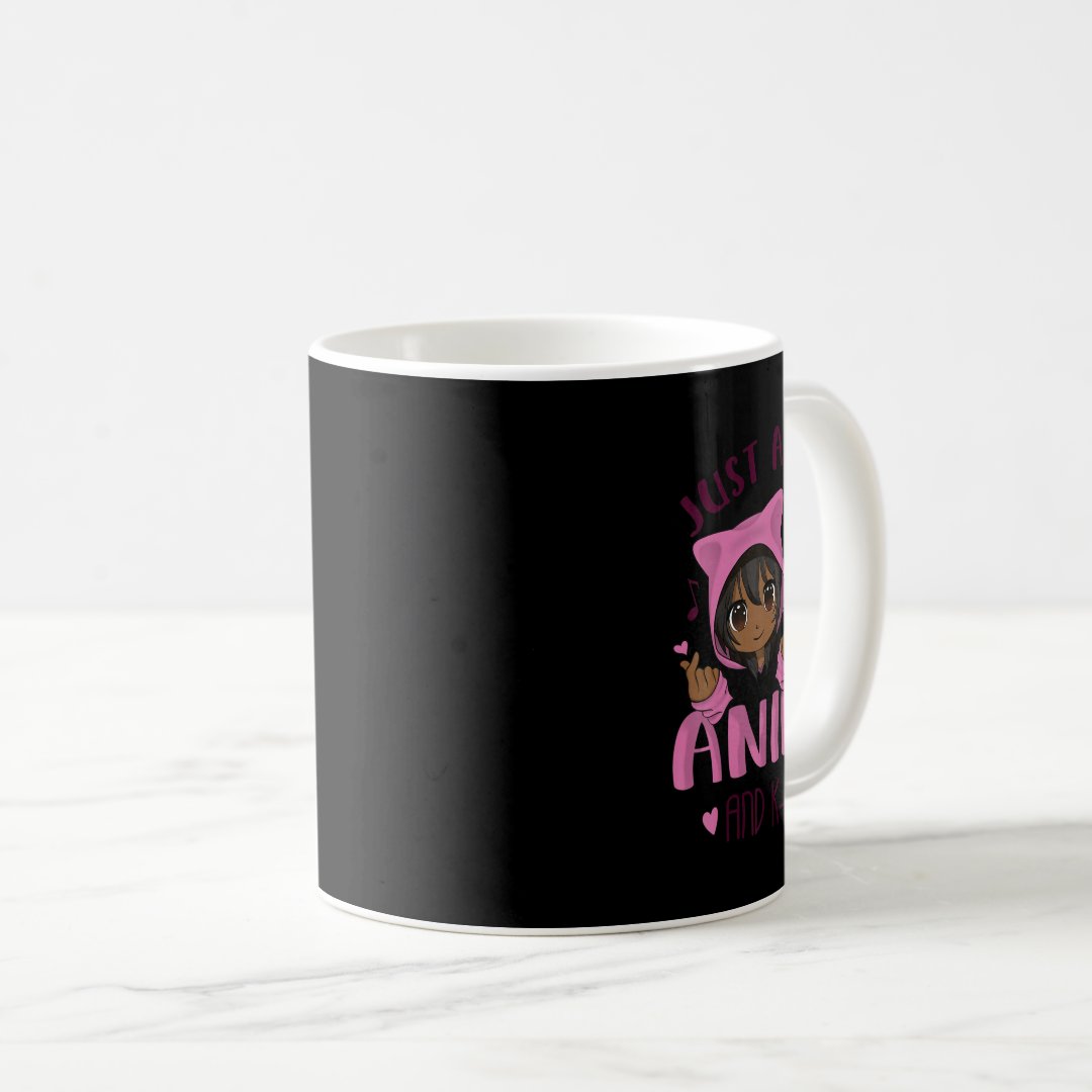 Just a girl who loves Anime and K-Pop Coffee Mug Anime Kupa Bardak Modern Anime Baskılı Kupa