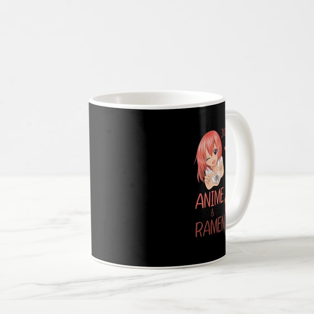 Just a girl who loves Anime and Ramen Japan Anime  Coffee Mug Anime Kupa Bardak Modern Anime Baskılı Kupa