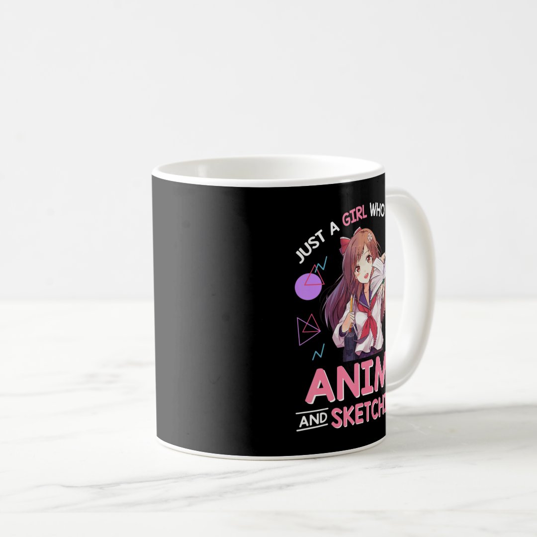 Just A Girl Who Loves Anime and Sketching 8 Coffee Mug Anime Kupa Bardak Modern Anime Baskılı Kupa