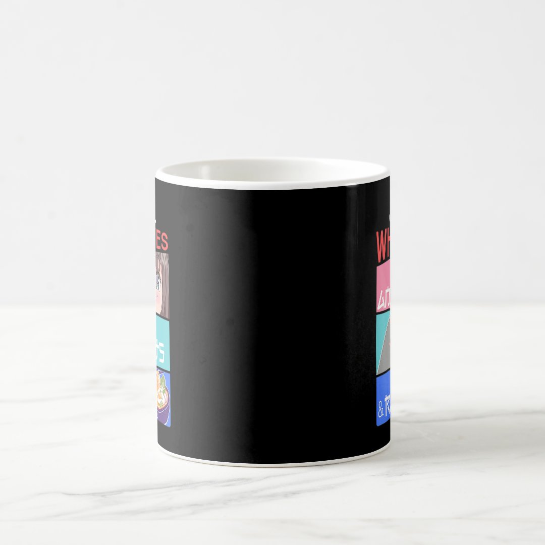 Just A Girl Who Loves Anime Cats Ramen Lover Kawai Coffee Mug Anime Kupa Bardak Modern Anime Baskılı Kupa