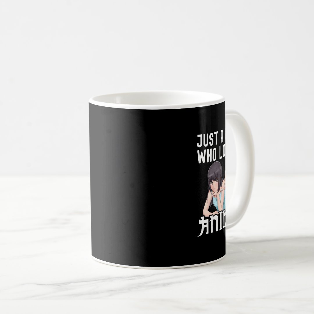 Just A Girl Who Loves Anime Coffee Mug Anime Kupa Bardak Modern Anime Baskılı Kupa