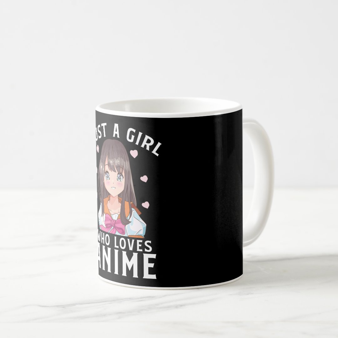 Just A Girl Who Loves Anime Manga Japanese Gift Coffee Mug Anime Kupa Bardak Modern Anime Baskılı Kupa
