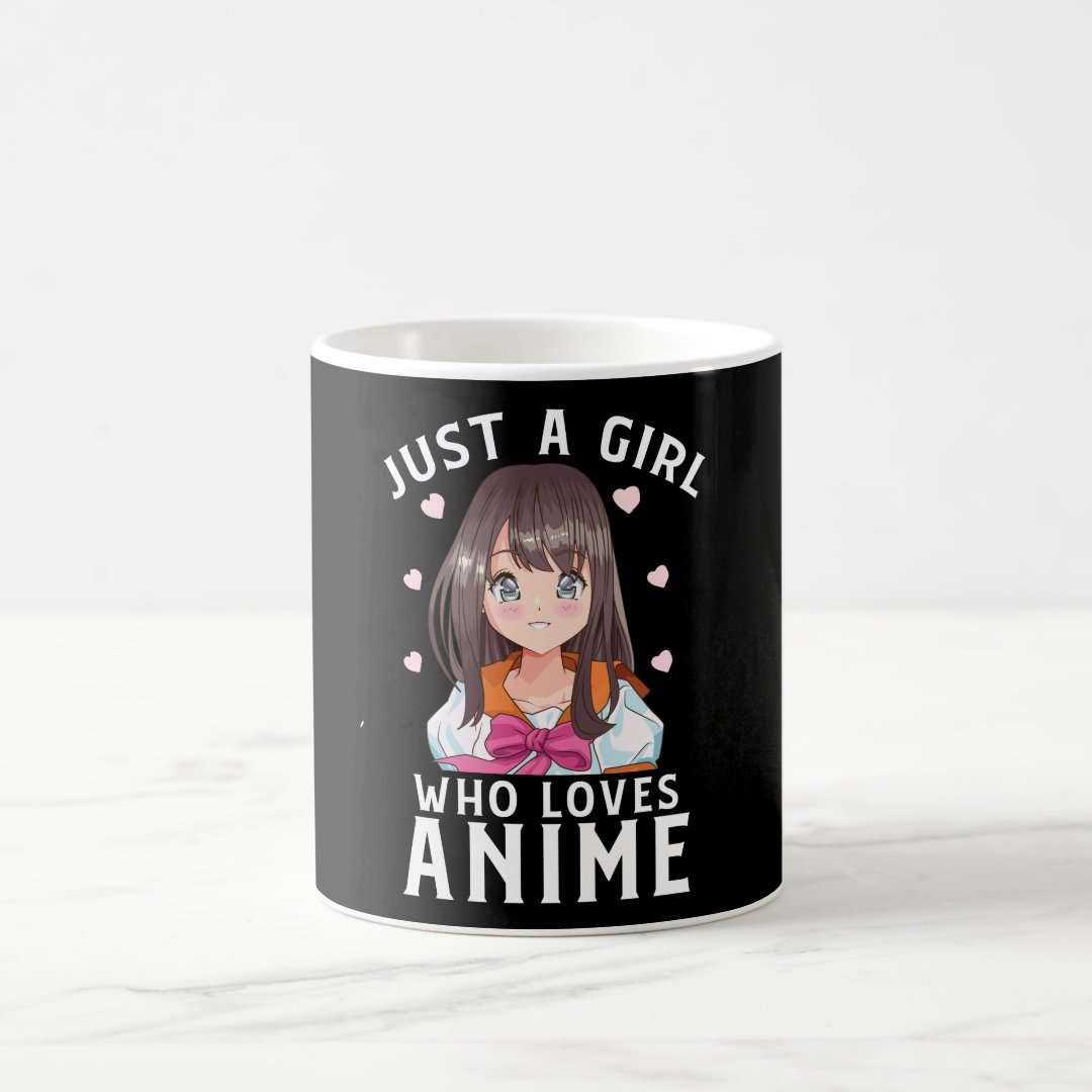 Just A Girl Who Loves Anime Manga Japanese Gift Coffee Mug Anime Kupa Bardak Modern Anime Baskılı Kupa