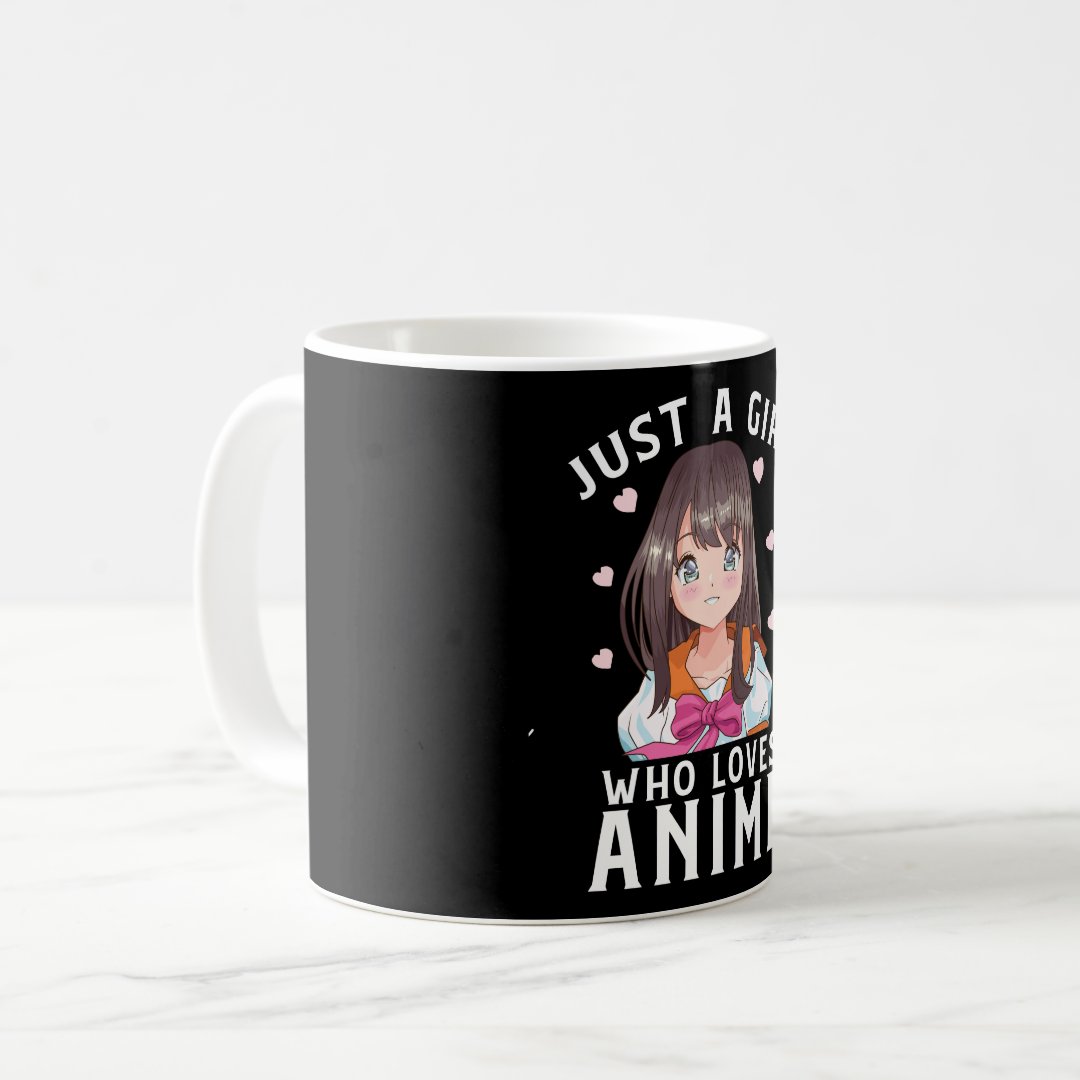 Just A Girl Who Loves Anime Manga Japanese Gift Coffee Mug Anime Kupa Bardak Modern Anime Baskılı Kupa