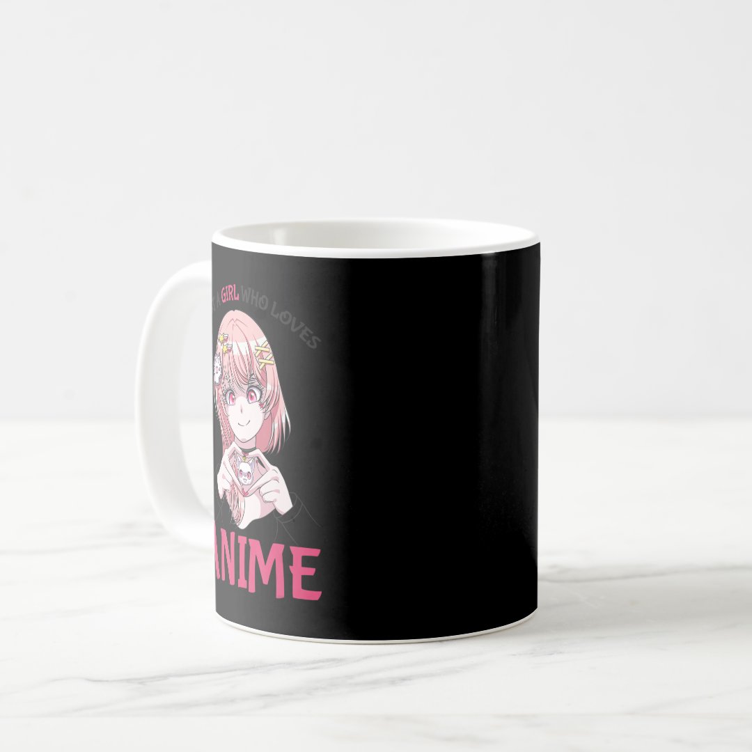 Just A Girl Who Loves Anime Merch Stuff Teenage Gi Coffee Mug Anime Kupa Bardak Modern Anime Baskılı Kupa